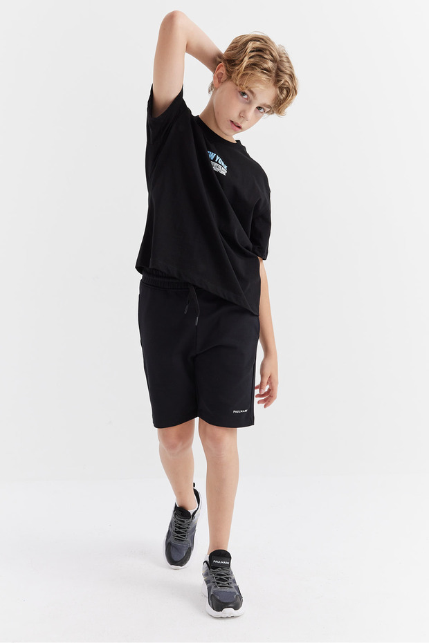 شورت مطبوع عليه نص للأولاد - 5