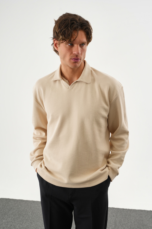 EASE Oversize Sweatshirt Bej - 3