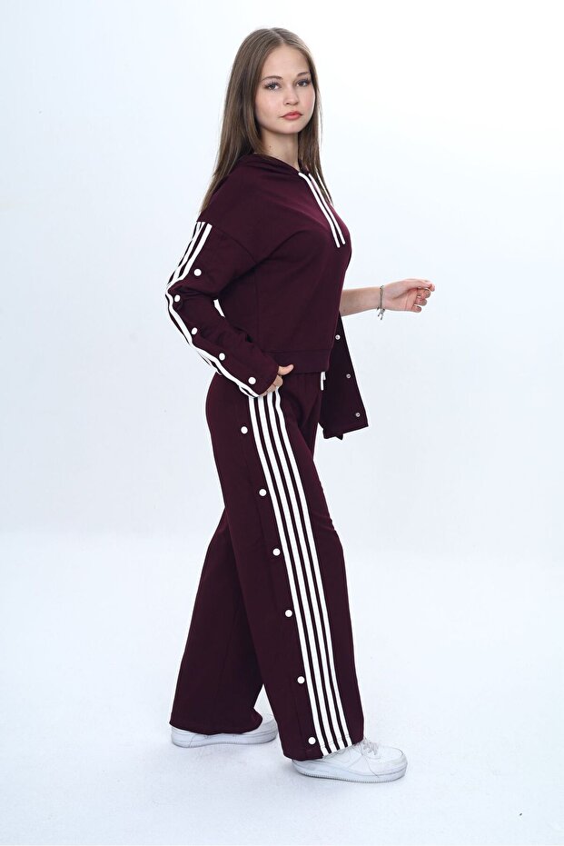 Girls' 100% Cotton Hooded Long Sleeve Oversized Top & Bottom Tracksuit Set