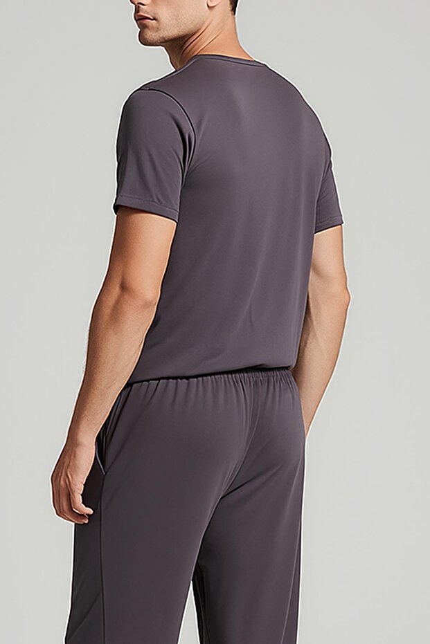 Ανδρικό κοντομάνικο μπλουζάκι Basic Stretch ελαστικό ύφασμα Viscose - 4