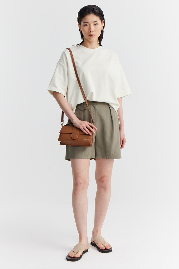 Kadın Pile Detaylı Şort - 1