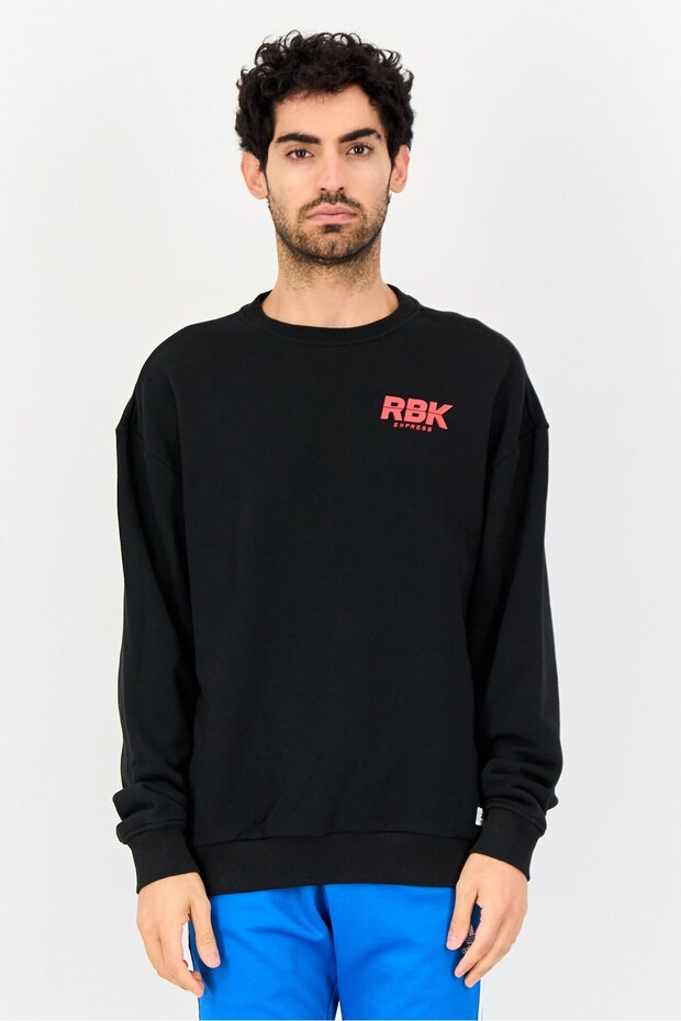 Men Sportswear Fit Long Sleeve Outdoor Sweatshirt, Black