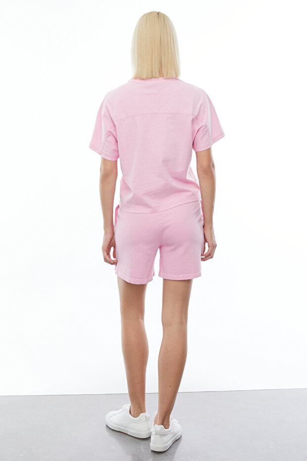 Yıkamalı Beli Lastikli Regular Şort - 5