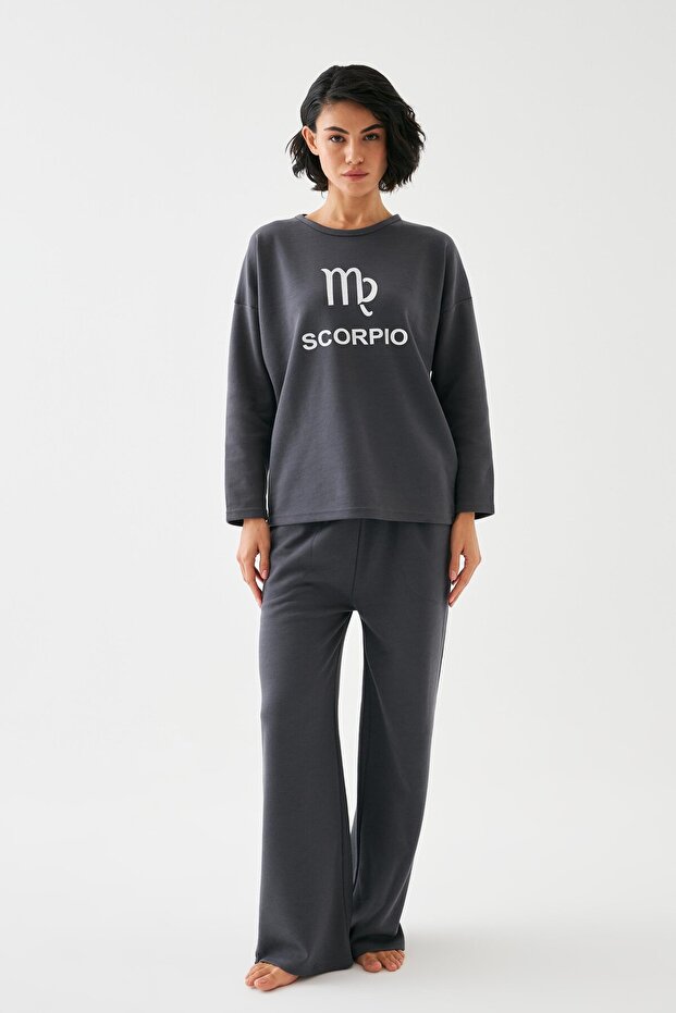Women's Smoked Scorpio Oversized 2 Thread Tracksuit Home Wear Set
