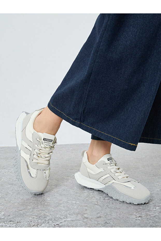 Color Block Lace-Up Sneakers