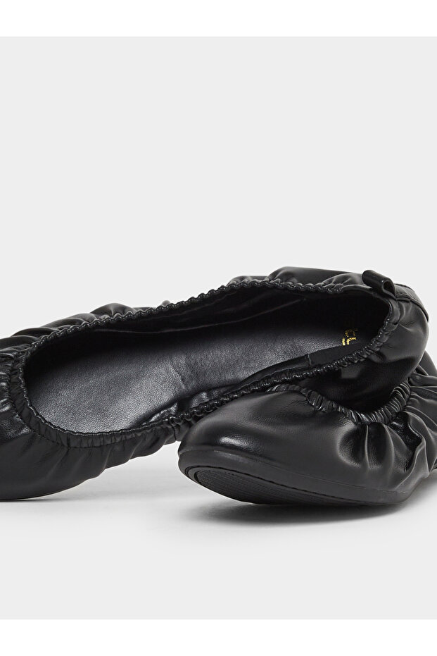 Black Elasticated Ballet Flats - 4