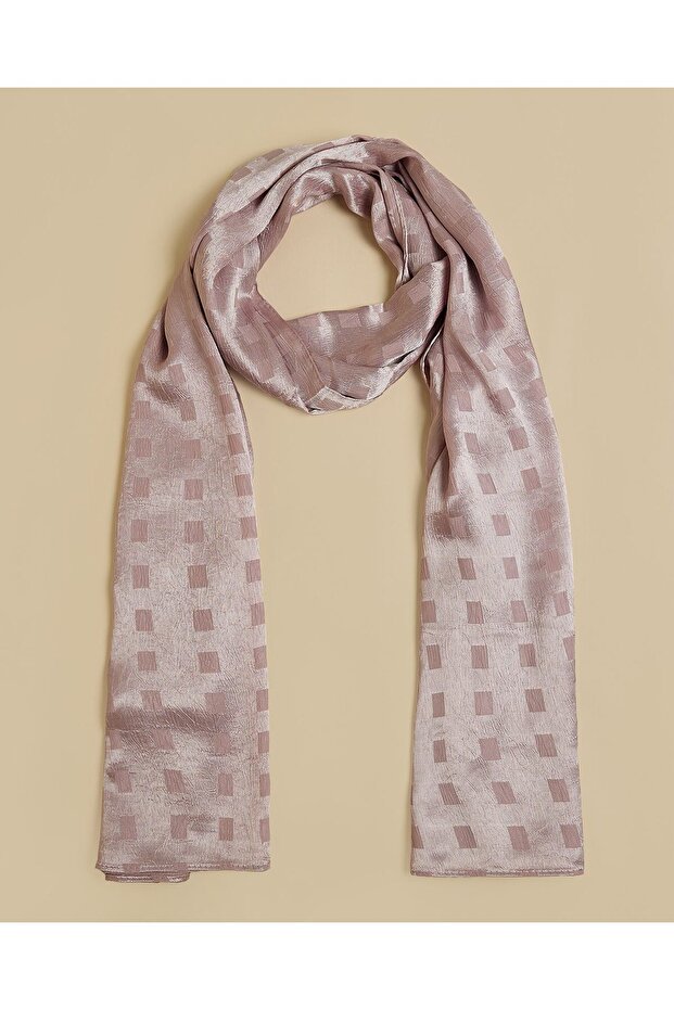 Pink Women's Self Patterned Scarf