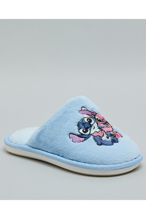 Blue Girl's Stitch Bedroom Slippers