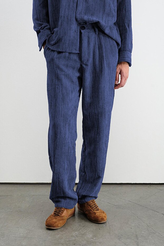 Plied Velvet Dark Blue Pants