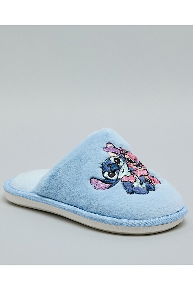 Blue Girl's Stitch Bedroom Slippers