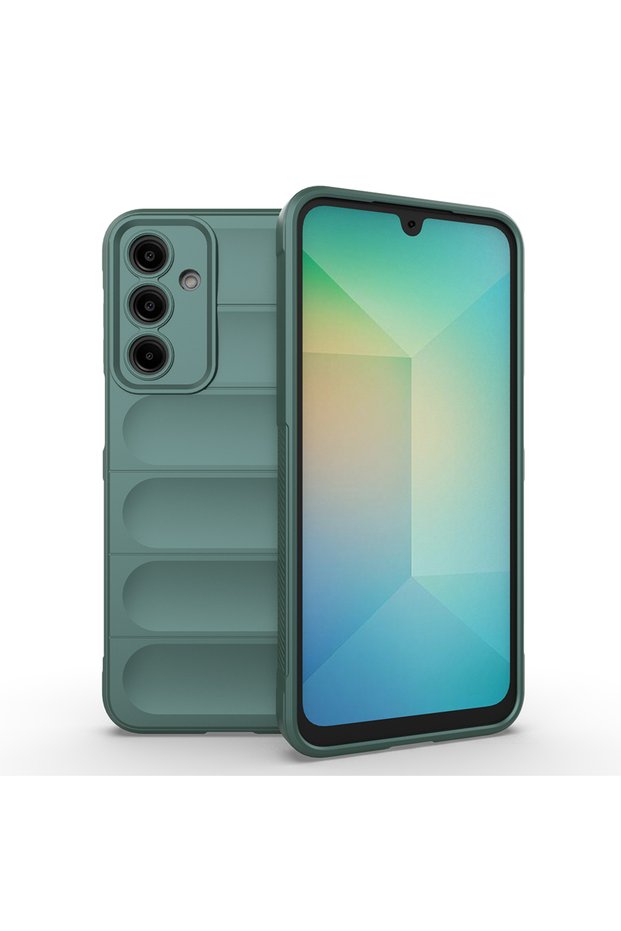 Galaxy A17 Case Flexible Tpu Hollowed Back Surface Design Shrp Ethnic Silicone Cover - Dark Green