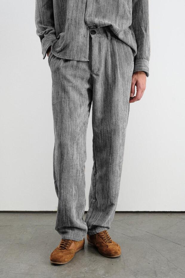Plied Velvet Gray Pants