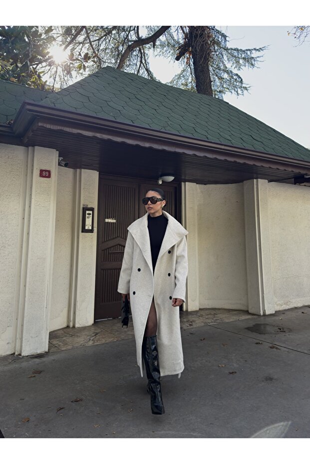 معطف كشمير بياقة واقفة - 2