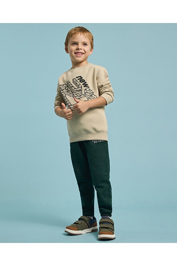 Printed Sweatshirt with Crew Neck and Long Sleeves