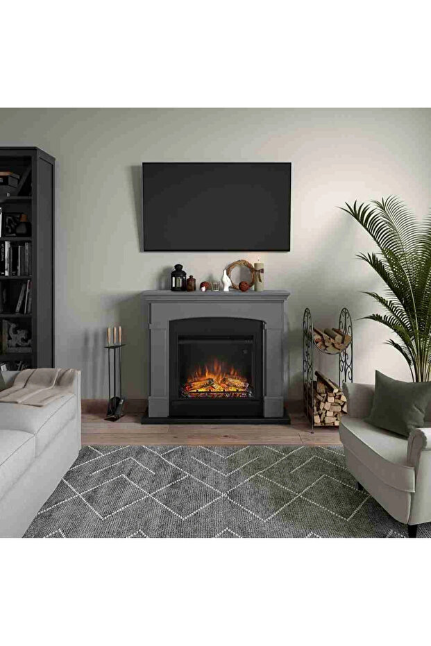 Șemineu electric Helmi Solid Grey - 7