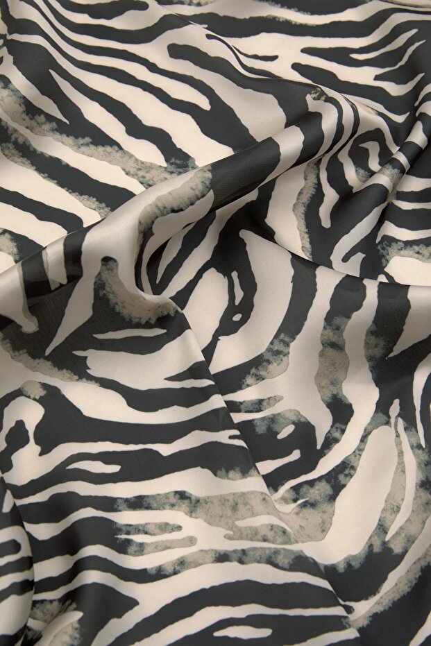 Saten zebra desenli bandana - 4