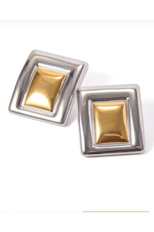 Çelik Plaka Küpe - 2