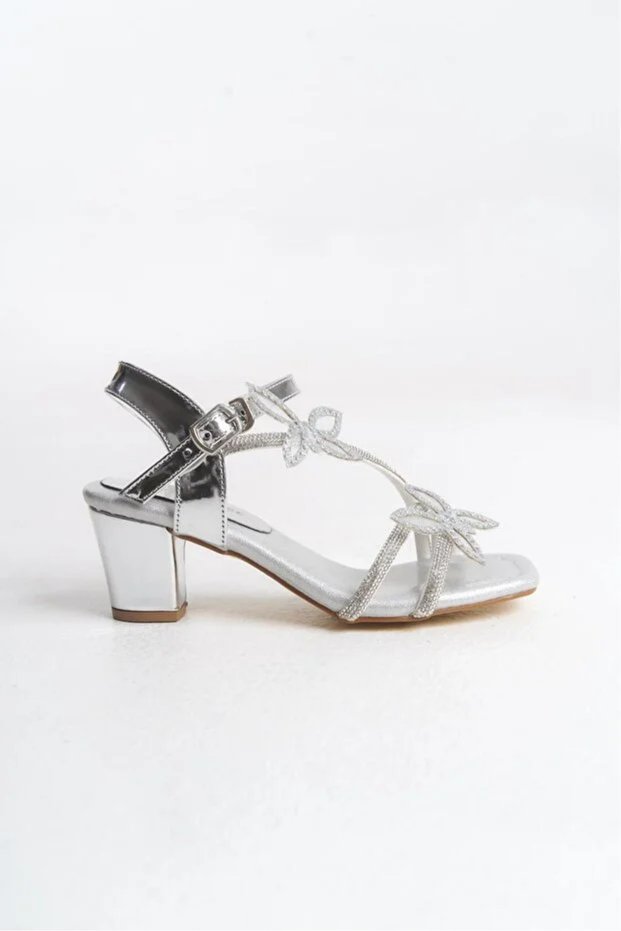 K.07 Butterfly Detailed Evening Dress Shoes F.-Silver - 35
