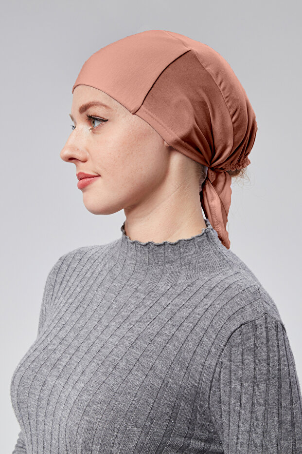 Women's Hijab Lycra Combed Cotton Seamless Non-Slip Plain Laced Bonnet