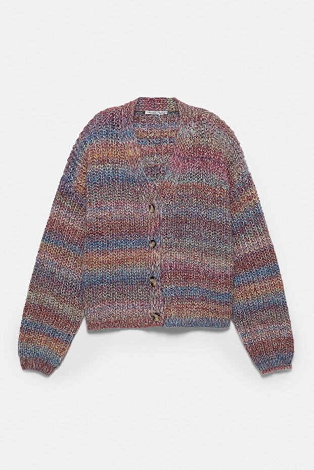 Fitilli örgü space dye hırka - 6