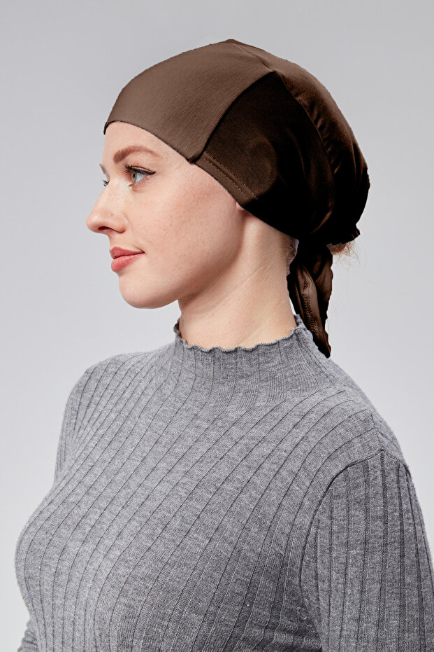 Women's Hijab Lycra Combed Cotton Seamless Non-Slip Plain Laced Bonnet