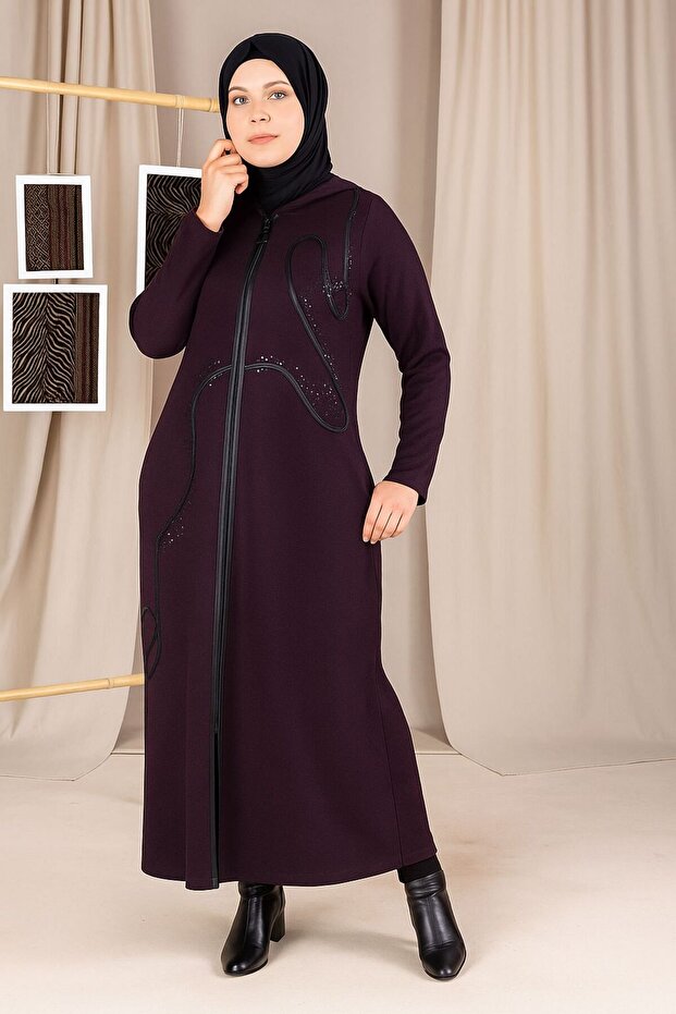 حجاب كبير الحجم بغطاء رأس فيراس شتوي