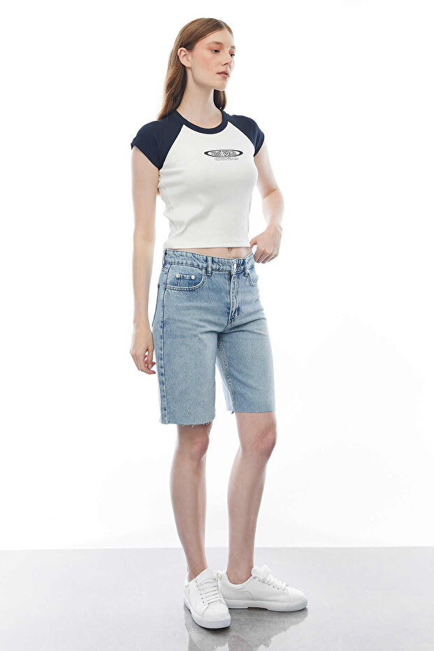 Denim Bermuda Kot Şort - 3