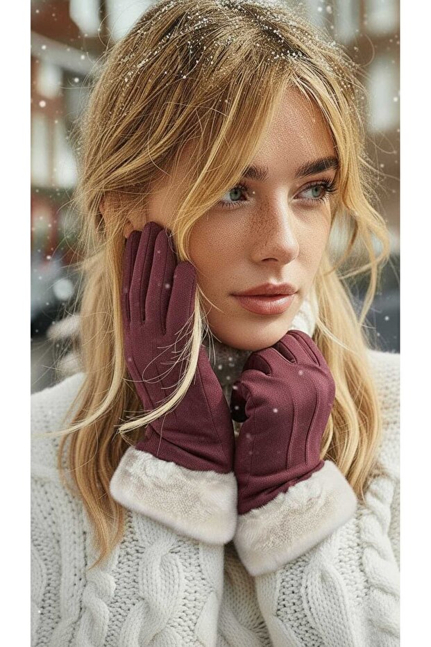 Kadın WarmShell Suni Deri Kış Eldiveni - 1