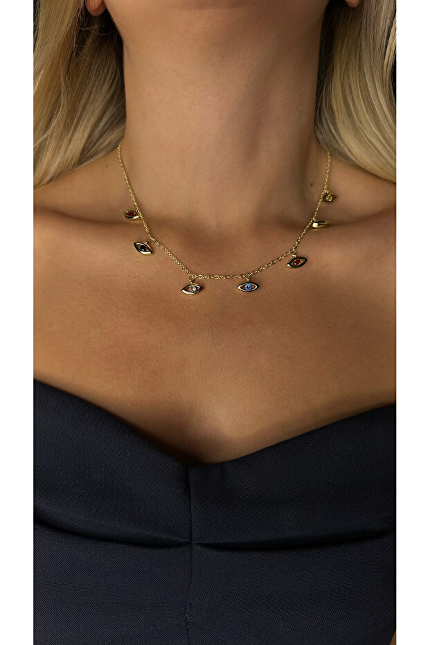 RENKLİ GÖZ KOLYE - 3