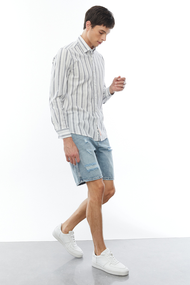 Denim Bermuda Şort - 3