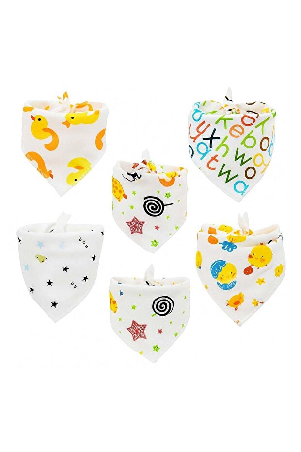 Cotton Baby Bib Set - 5-Pack Bandana Style