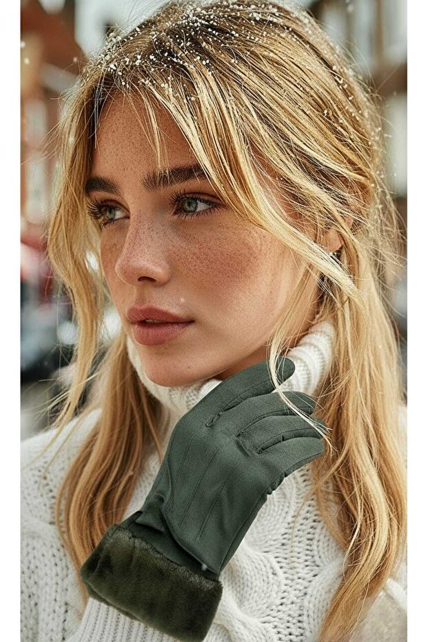 WarmTouch Kürk Detaylı Eldiven - 1