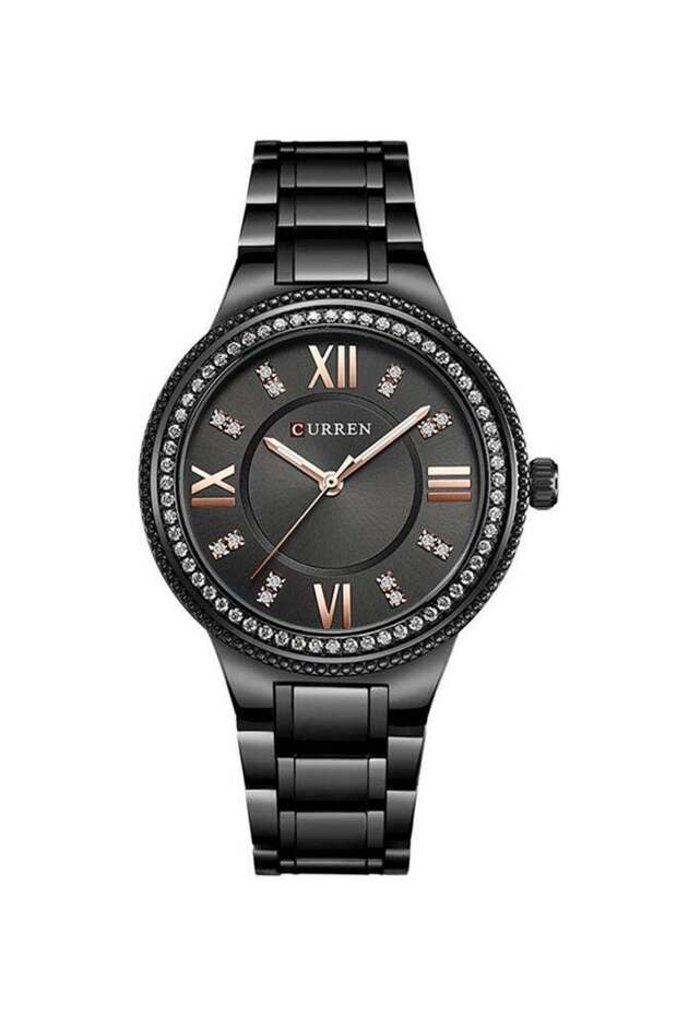 Women's Water Resistant Stainless Steel Analog Watch 9004 - 30 mm - Black