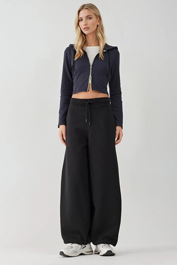 Barrel Fit Basic Şardonlu Eşofman Altı - 3