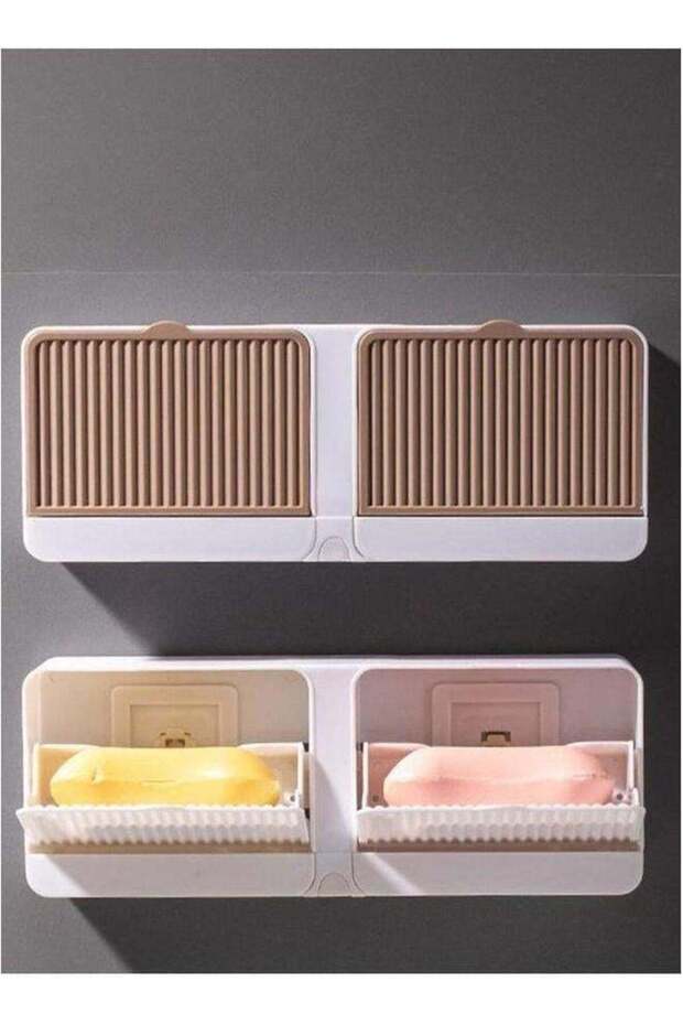 Double Soap Holder With Drawers And Hooks Strong Adhesive