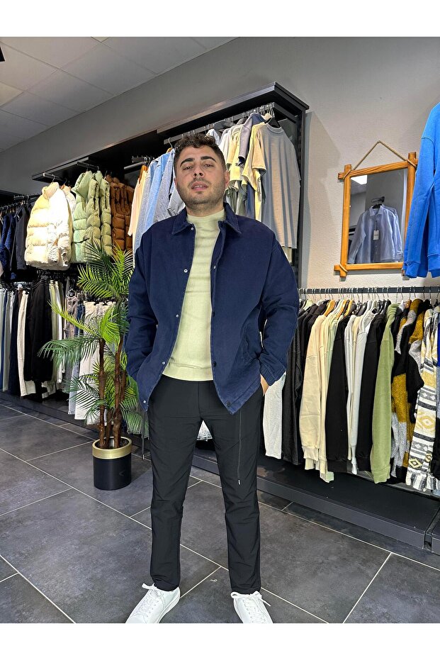 LACİVERT OVERSİZE CEKET - 1