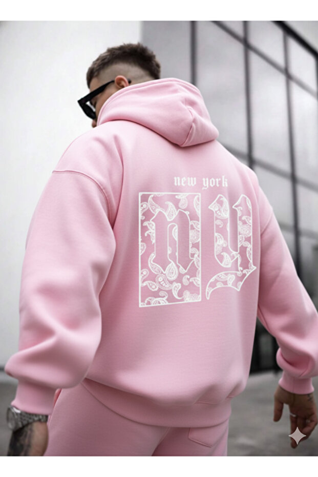 Men's Back Ny Printed Hooded Sweatshirt
