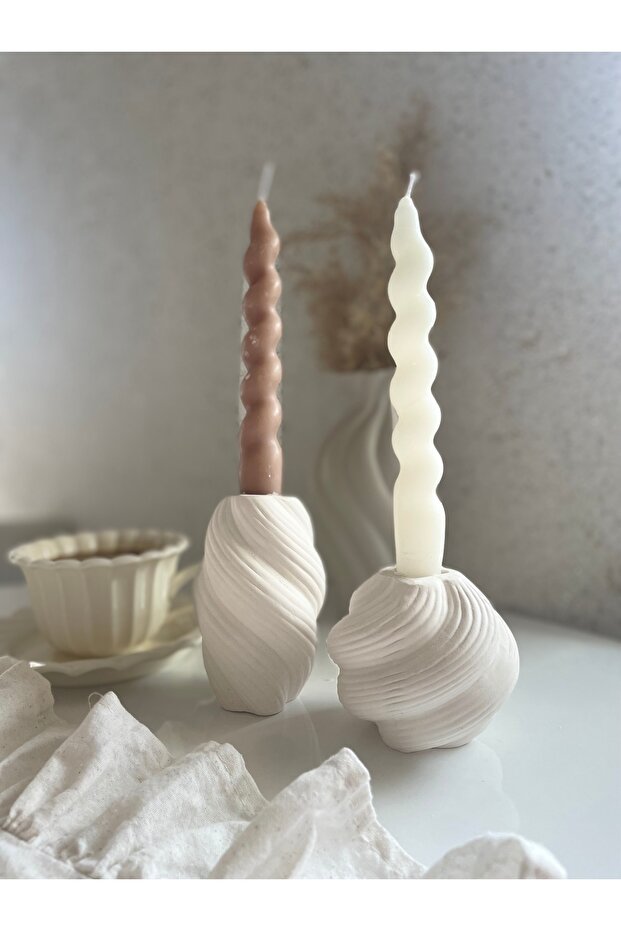 2'Lİ MİNİ DALGALI STONEWARE VAZO - 4