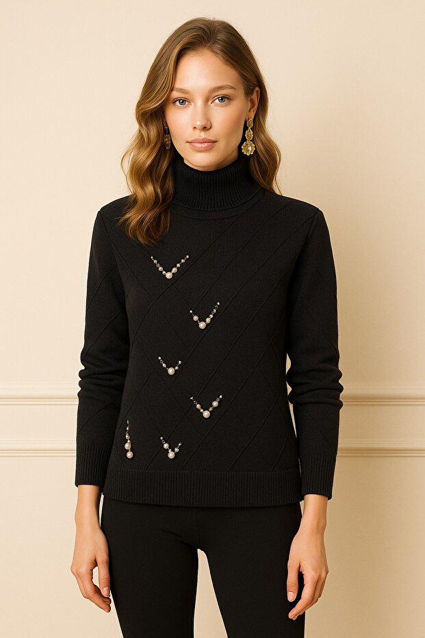 Pearl Embroidered Knitwear Sweater