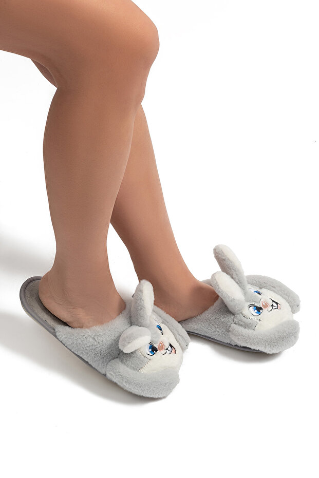 Bany Women, Waiter Size Animal Slippers Gray 37/41