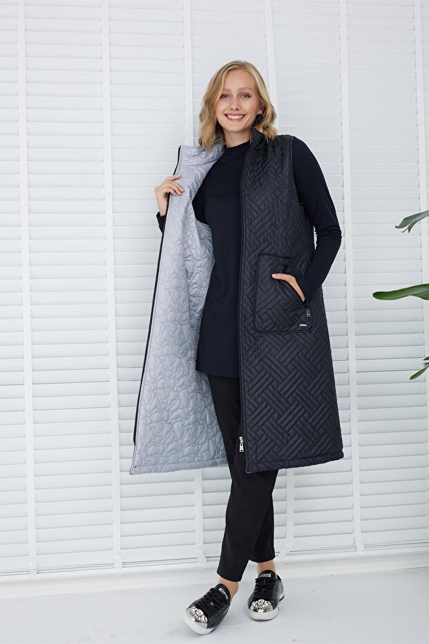 ÇİFT TARAFLI UZUN YELEK - 1