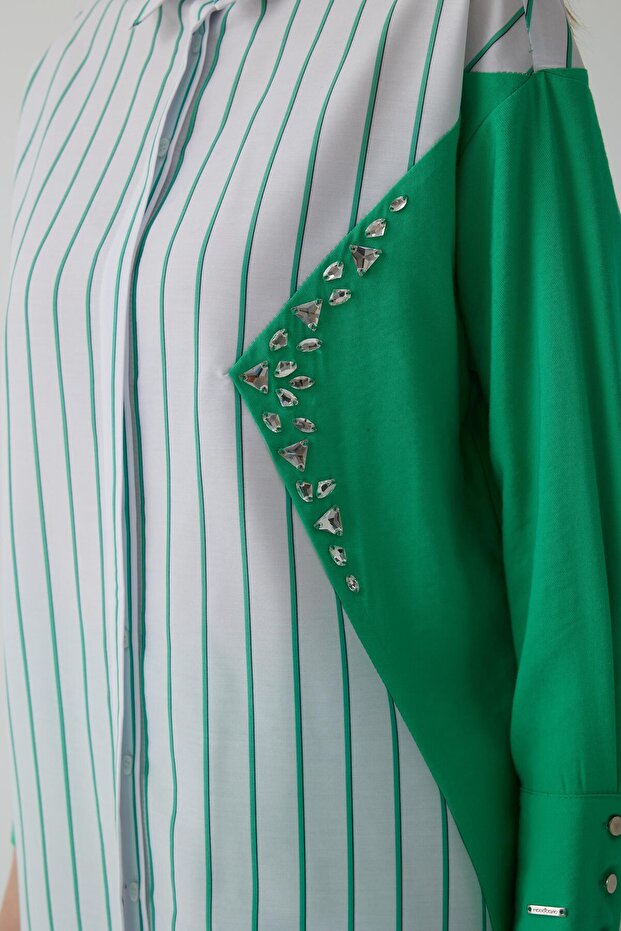 ÇİZGİLİ TAŞ DETAYLI TAKIM - 4