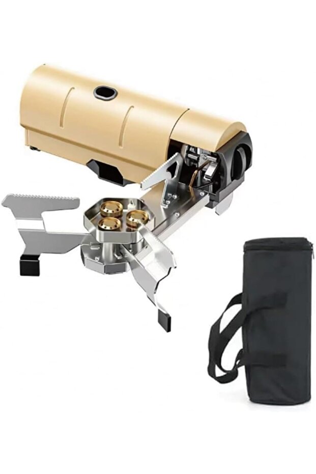 YU WELL Foldable Butane Camping Stove 2600W Portable with Storage Bag (Khaki, 27.5x10.5x8cm)