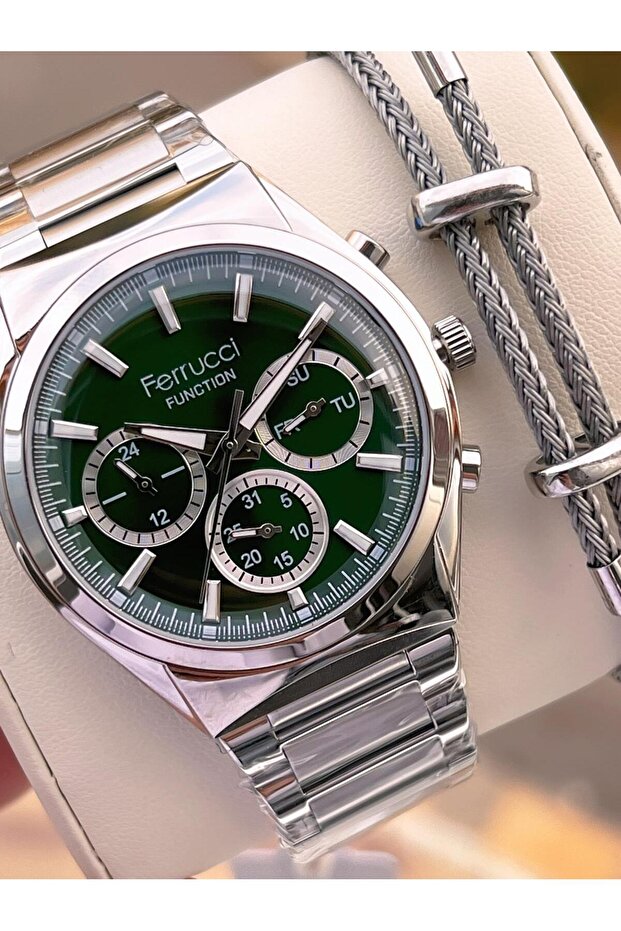 2 Years Warranty Steel Band Inner Dial Features Active 3 Atm Men's Wristwatch Ef.03517.4