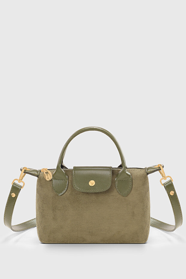 Suede Green Versatile Pu Leather Crossbody Bag