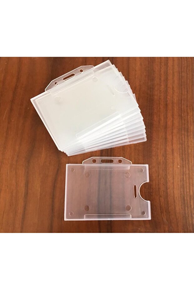 Employee Name Badge Plastic Protective Card Holder 100Pcs Case Container Horizontal Fits 85mm X 53mm Card