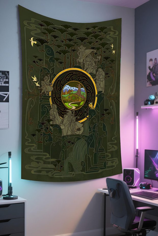 The Lord of the Rings Wall Hanging β Movie Themed, High-Quality Fabric, Tapestry Wall Carpet