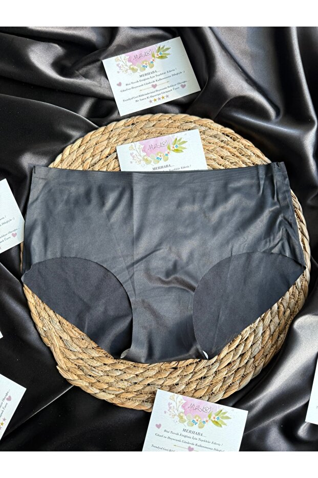 Glow Black High Waist Laser Cut Stitch-Free Bikini Panties