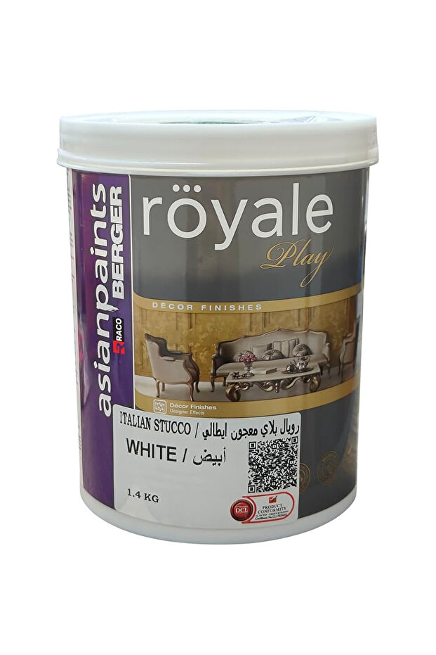 Asian Paints Berger Royale Play Italian Stucco White 14kg Decorative Wall Finish