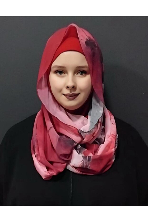 Nirvana Boneli Şal - Desenli Fuşya Siyah - 3